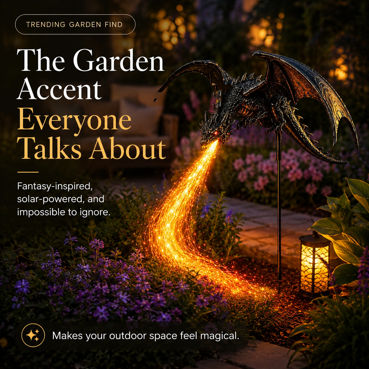 2027 Dragon’s Ember Solar Garden Decor
