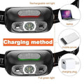 Super Bright LED Headlamp USB-C Rechargeable Sensor Headlight Waterproof Flashlight for Camping Hiking Fishing Emergenc