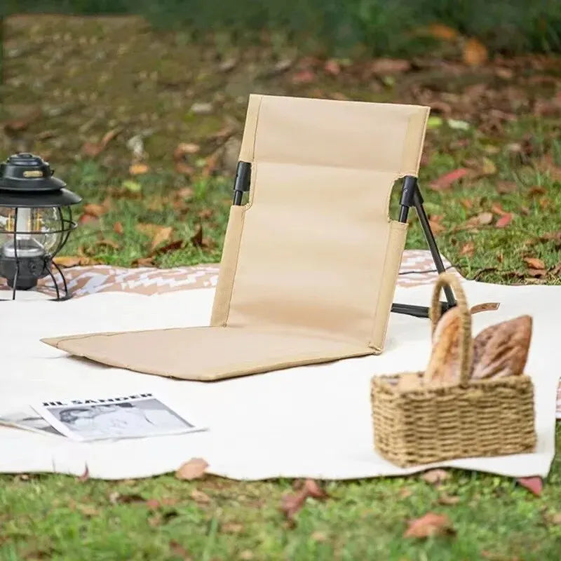 Lightweight Outdoor Camping Folding Chair with Backrest Cushion – Portable Park, Beach & Leisure Seat